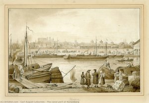 The Canal Port At Nuremberg — Carl August Lebschée