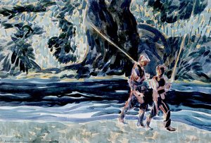Trout Fishermen, Berk Hills — George Benjamin Luks