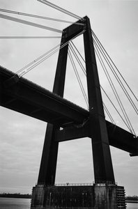 Detail of Hale Boggs Bridge; from west bank levee in Luling