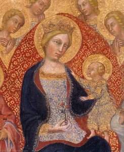 Virgin And Child Enthroned (detail) — Paolo Di Giovanni Fei, International Gothic