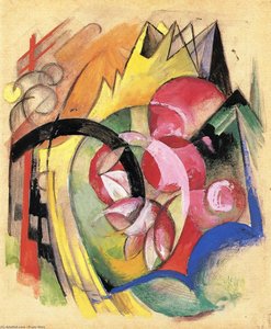 Colorful Flowers (aka Abstract Forms) — Franz Marc, Expressionism