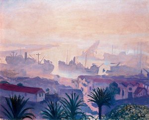 El Puerto De Argel Con Bruma — Albert Marquet