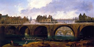 Demilishing The Buildings On The Pont Notre-dame In Paris, 1786 — Hubert Robert, Romantic Antiquarianism