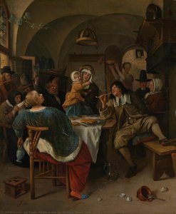 Family Scene, Jan Havicksz. Steen, 1660 - 1679 — Jan Havickszoon Steen, Baroque