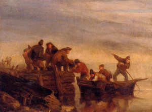 Fishermen By The Water — Eugène Louis Boudin