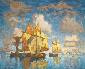 Fishing Boats In The Lagoon, Venice — Konstantin Ivanovich Gorbatov