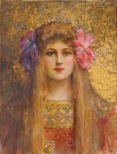 Portrait Of Woman In Flowery Turban — Léon François Comerre