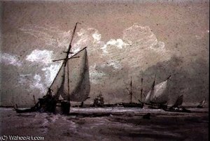 Fishing Smack Lying To — Sir Augustus Wall Callcott