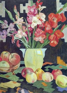 Gladioli And Apples — Aleksandr Deyneka
