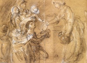 Study For ''charity Relieving Distress'' — Thomas Gainsborough