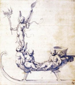 Sketch For A Sleigh With Putti — Giuseppe Arcimboldo