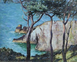 Trees And Rocky Headland — Frank Grant Faed