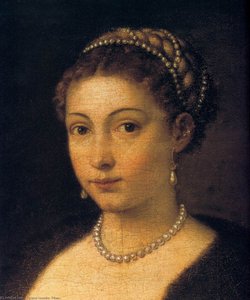 Woman In A Fur Coat (detail) — Tiziano, Baroque