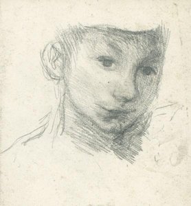 Study Of The Boy's Face For 'the Gap In The Hedge' — Sir George Clausen