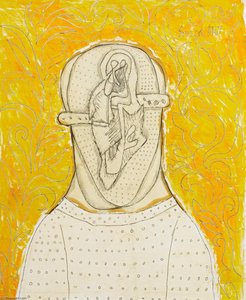 Untitled (head In Yellow) — Francis Newton Souza