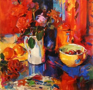 Candy Roses — Peter Graham Li, Impressionism