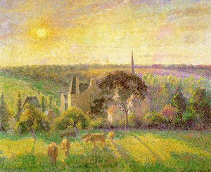 Countryside ^ Eragny Church And Farm — ピサロ, Impressionism