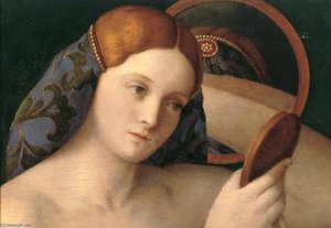 Joven Desnuda Frente Al Espejo (detalle) — Giovanni Bellini