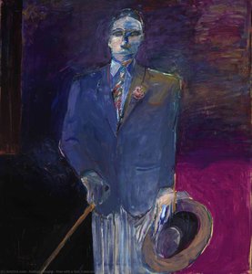 Man With A Hat, Cane And Glove — Nathan Oliveira