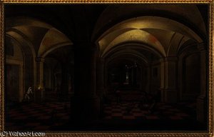 Vaulted interior with figures