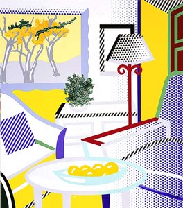 Innenraum Mit Malerei Von Bäumen — Roy Lichtenstein