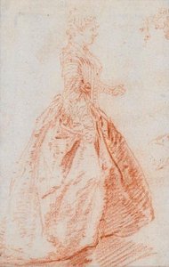 Young Woman In Profile To The Right, A Study Of Face — Nicolas Lancret