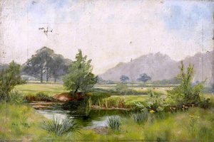 Landscape, Meadows, Pond — Džejms Henri Kroslend