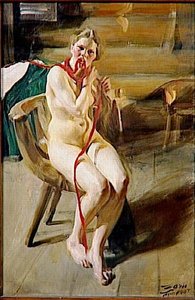 Femme Nue Se Coiffant — Anders Leonard Zorn