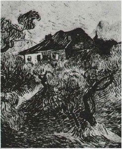 White Cottage Among The Olive Trees, The — Vincent Willem Van Gogh, Post-impressionism