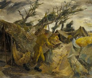 Royal Marine Gunners In A Cornfield — Leslie Cole