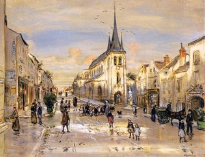 The Place Saint-jean In Nemours — Jean-françois Raffaelli, Impressionism