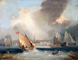 Shipping Off George's Baths, Liverpool — John Wilson Carmichael