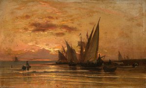 Fishing Boats At Sunrise — Vladimir Orlovsky
