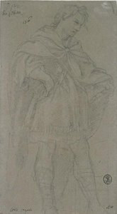 Young Man Standing Wearing A Short Tunic And A Mantle — Pietro Da Cortona