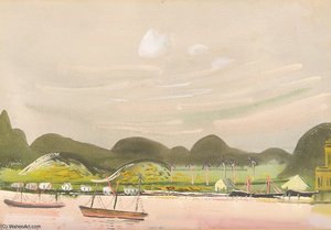 Coastal View With Mountains, South America — Boris Dmitrievich Grigoriev
