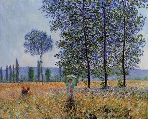 Sonnenlichteffekt Unter Den Pappeln — Claude Monet, Impressionist Landscape