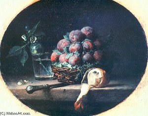Still Life With Plums And A Lemon — Anne Vallayer-coster