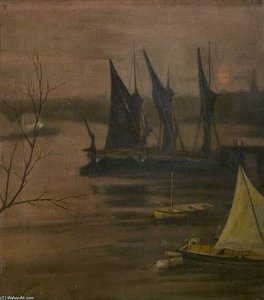 The River In Winter, Sunset