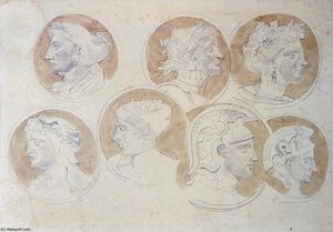 Studies Of Antique Medallions — Eugène Delacroix