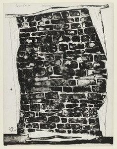 Section Of A Sagging Wall (pan De Mur Ventru) From The Supplementary Suite For The Book Les Murs By Eugène Guillevic — Jean Philippe Arthur Dubuffet