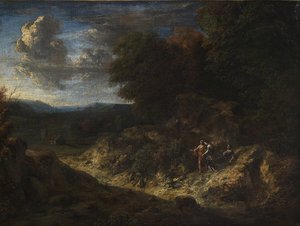 Wooded Landscape With Shepherds — Cornelis Huysmans