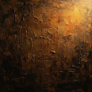 Ethereal Ochre Shadows: A Monumental Study in Tactile Earth and Luminous Chaos