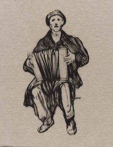 Man With Accordian — Howard Cook