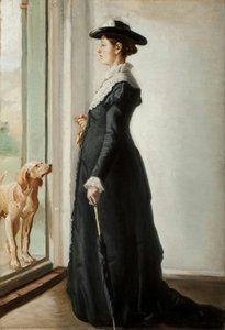 Anna Ancher standing in the doorway