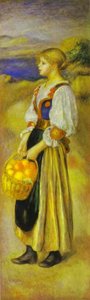 Niña Con Cesta De Naranjas — Pierre-auguste Renoir