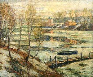 Ice In The River — Ernest Lawson, Impressionism