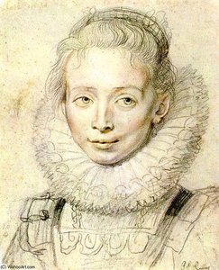 Portrait Of A Chambermaid Chalk — Peter Paul Rubens