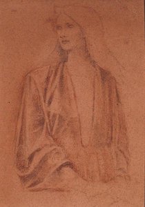 A Half Length Portrait Of A Girl- Study For Arthur In Avalon — Edward Coley Burne-jones