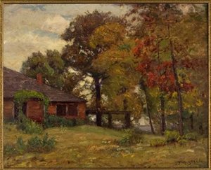 Home In The Woods — Theodore Clement Steele, Impressionism