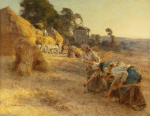 Glaneuses En Avant De Vieilles Meules — Léon Augustin L'hermitte